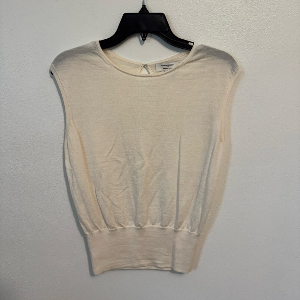 Banana Republic Cream Merino Wool Top